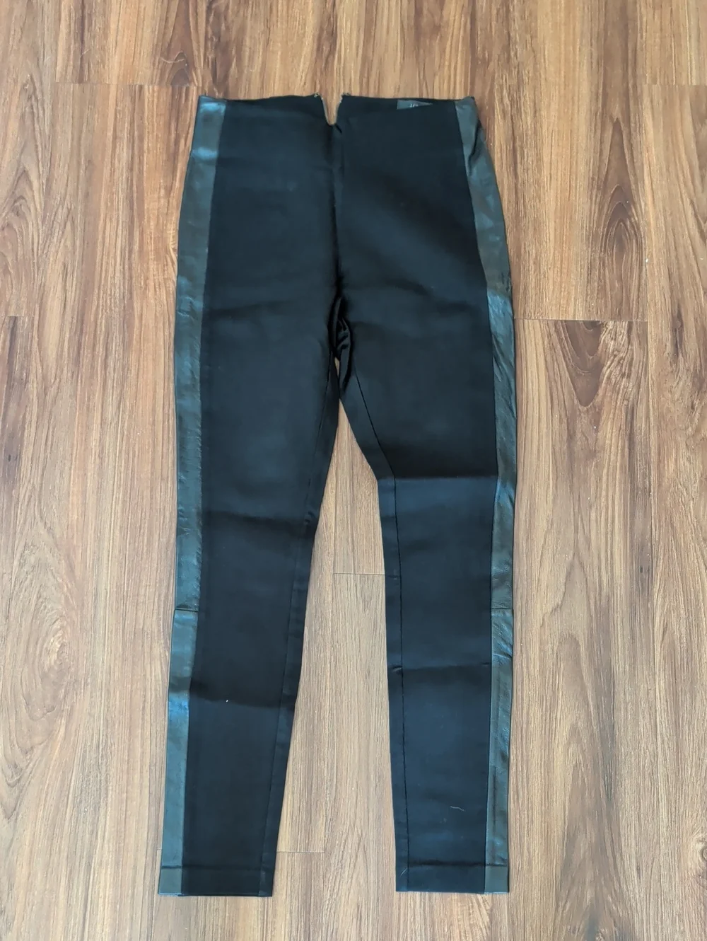 J. Crew Black Skinny Pants with Shiny Side Panels